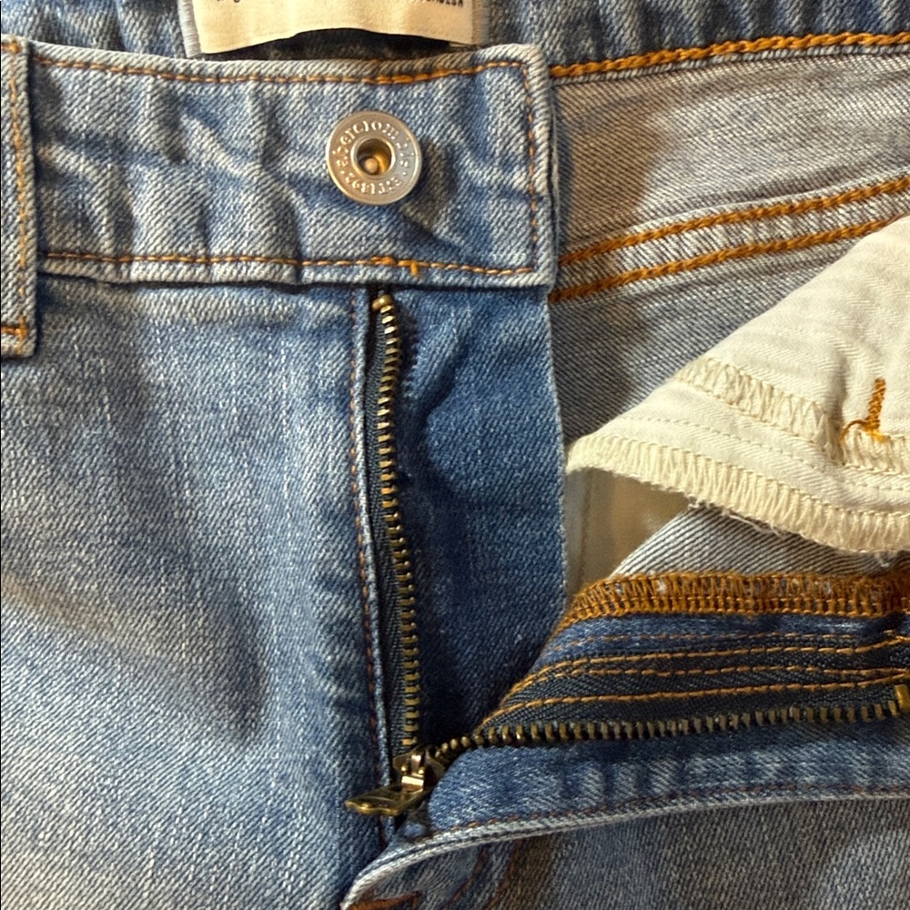 Abercrombie Kids Girls High Rise Wide Leg Blue Jeans With Ruffled & Bow 13/14 L - Picture 7 of 8